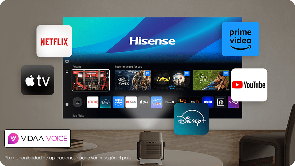 miniproyector hisense m2 pro sistema operativo vidaa