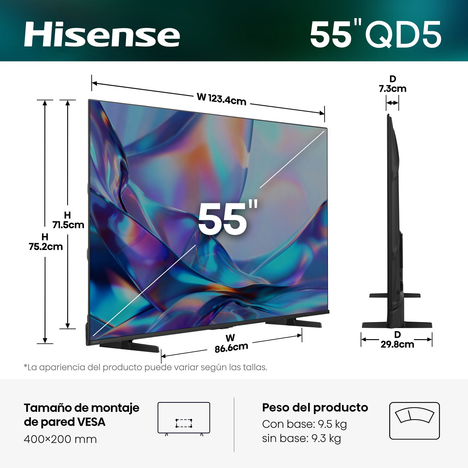 Televisor Hisense Hi-QLED 4K QD5SV 55"